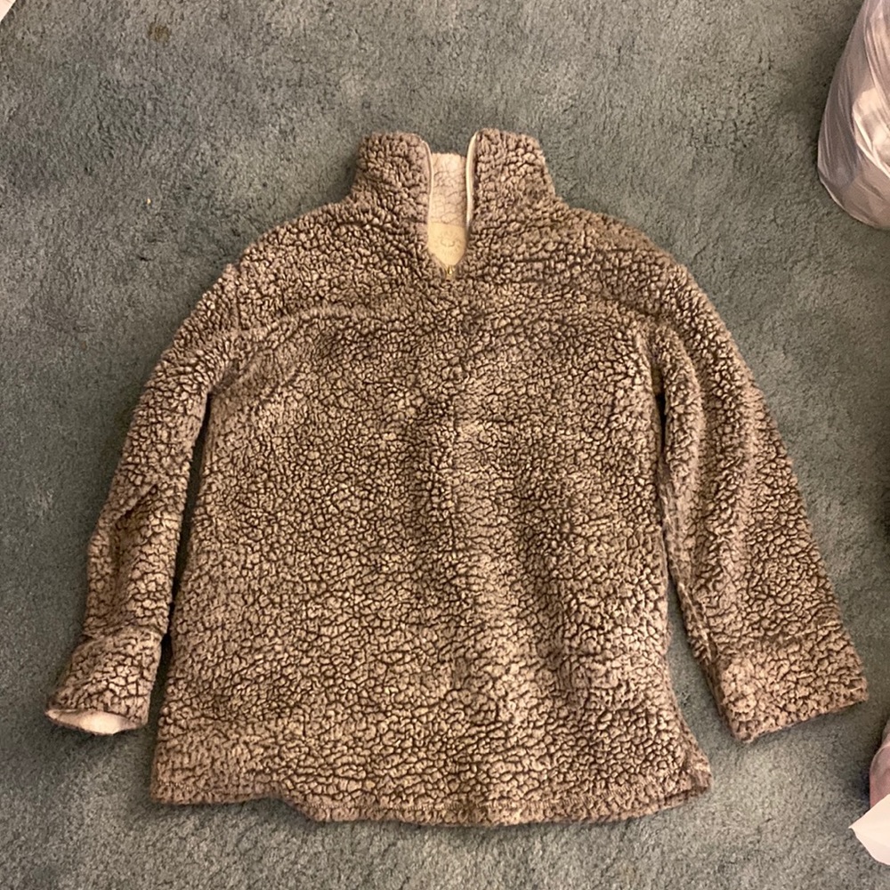 Fluffy jacket.
